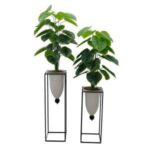 2 li Set Bitkili Saksı Beyaz 75x140cm