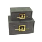 2li Set Dekoratif Kutu Gri 18x27cm