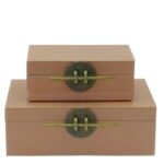 2li Set Dekoratif Kutu Somon 19x28cm