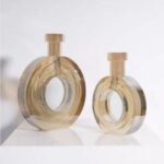 2li Set Kristal Vazo Amber 18x23cm