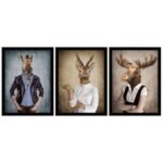 UV 3lü Set Animal Tablo 80x180cm