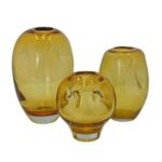 3lü Set Amorf Cam Vazo 17x30cm
