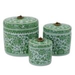 3lü Set Çini Seramik Kutu 15x16cm