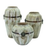 3lü Set Seramik Vazo 20x36cm