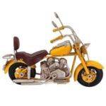 Retro Metal Motosiklet Sarı 10x19cm