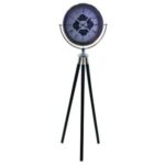 Ledli Çarklı Krom Tripod Saat 52x170cm