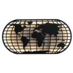 Ledli Metal Dünya Haritası 100x200cm