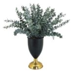 Metal Saksılı Çiçek Altın 57x55cm