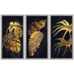 UV 3lü Set Yaprak Tablo 95x150cm