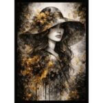UV Çiçekli Şapkalı Kadın 75x105cm